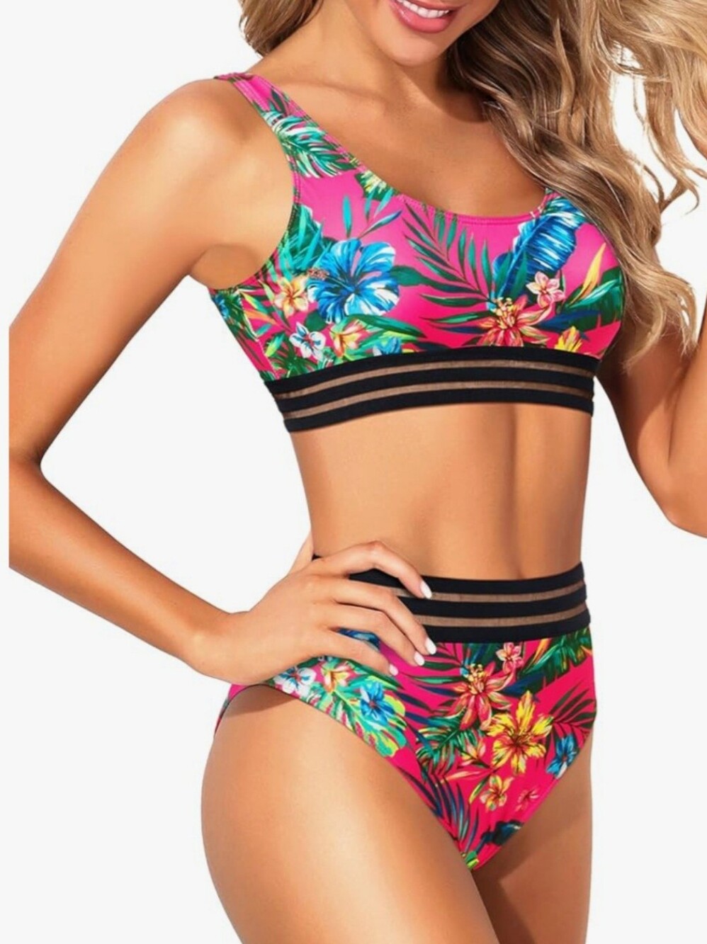 Floral Peek a Boo Banded Bikini